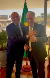 Prefeito Fábio do Pastel em reunião com o secretário de Assuntos Parlamentares da Presidência da República, André Ceciliano
